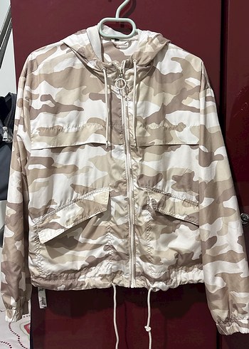 H&M Bej Kamuflaj Desen Rüzgarlık