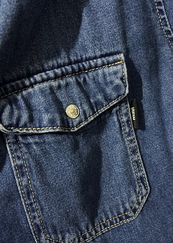 xl Beden mavi Renk Düğmeli Mavi Denim Kadın Gömlek