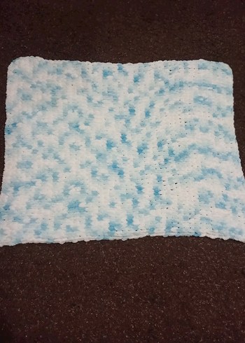 Çocuk Örgü Battaniye - Pastel Mavi - Görsel 3