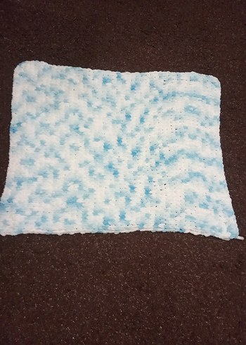 Çocuk Örgü Battaniye - Pastel Mavi - Görsel 5