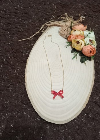 Kırmızı Boncuklu Mini Kolye - Görsel 2