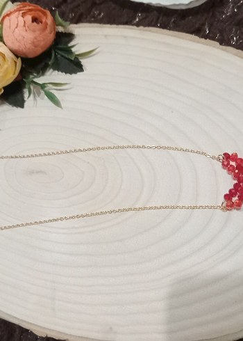 Kırmızı Boncuklu Mini Kolye - Görsel 5