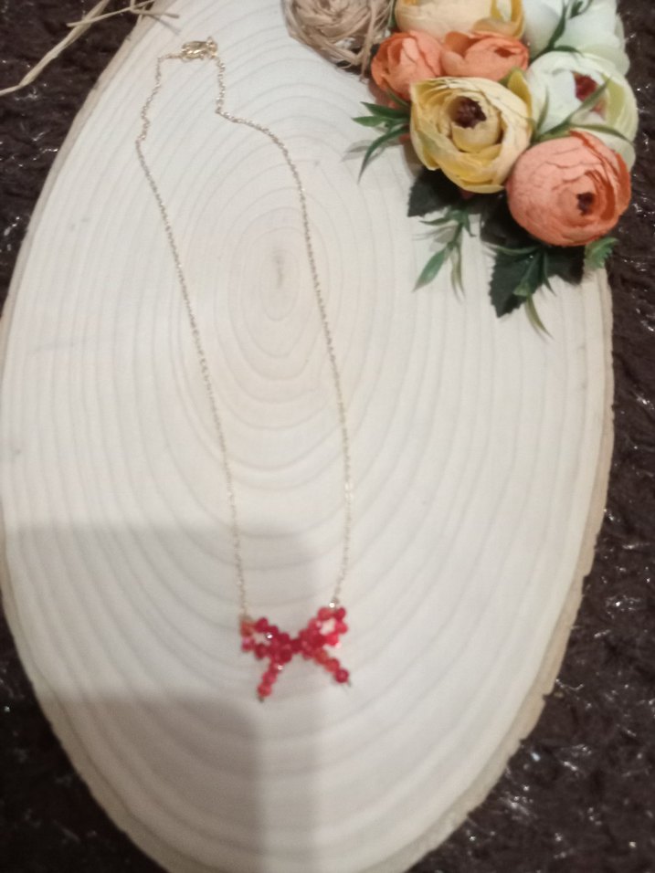 Kırmızı Boncuklu Mini Kolye - Görsel 4