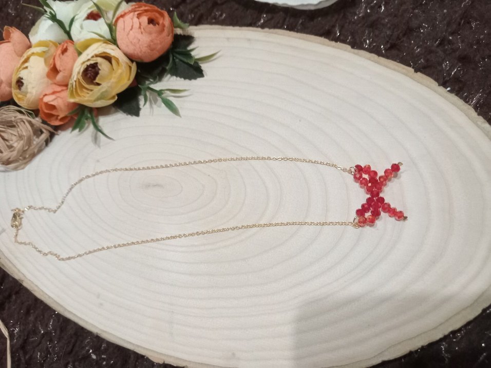 Kırmızı Boncuklu Mini Kolye - Görsel 5