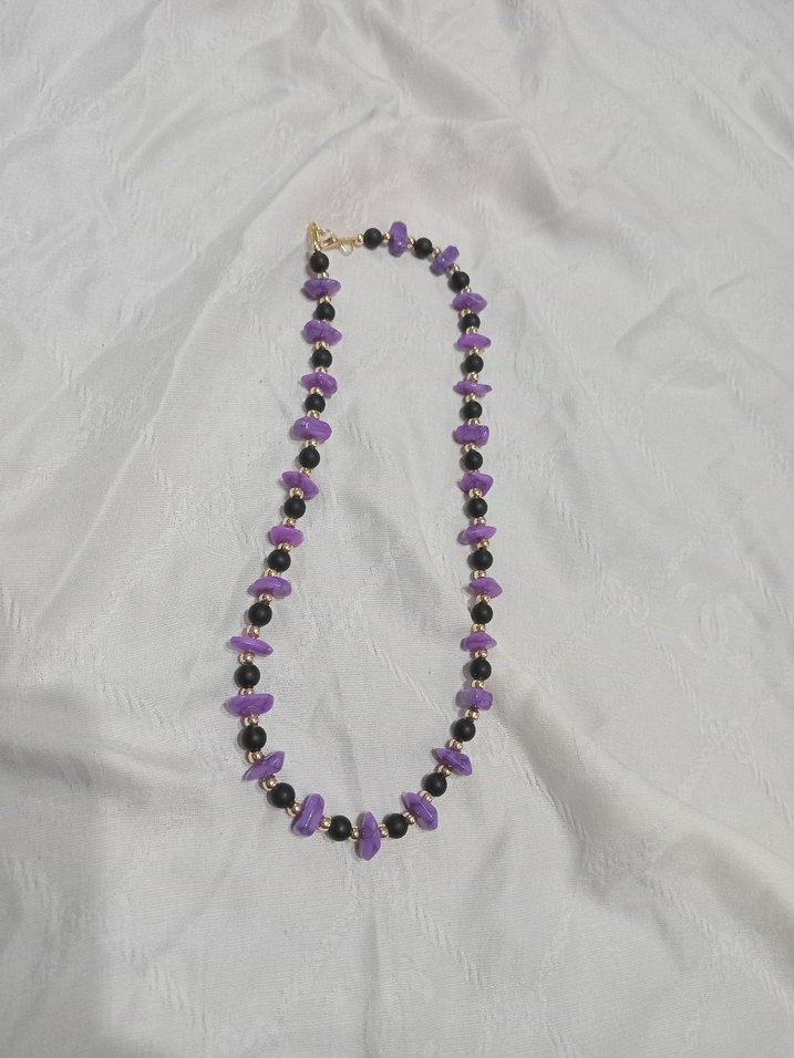 Mor Boncuklu Uzun Bohem Kolye - Görsel 2