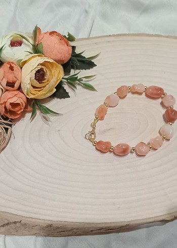 Bej Pastel Boncuklu Bohem Bileklik - Görsel 2