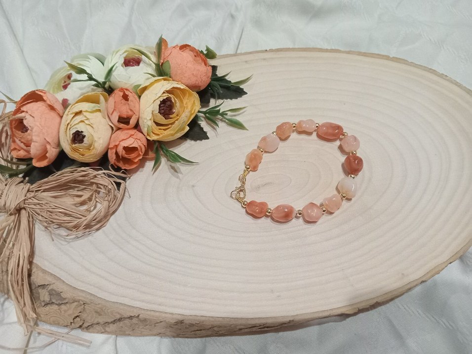 Bej Pastel Boncuklu Bohem Bileklik - Görsel 2