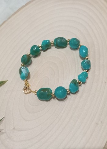 Turkuaz Boncuklu Bohem Bileklik - Görsel 3