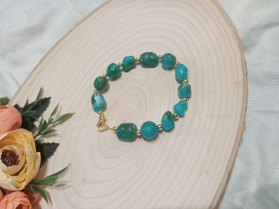 Turkuaz Boncuklu Bohem Bileklik - Görsel 3