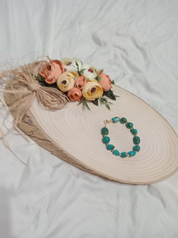 Turkuaz Boncuklu Bohem Bileklik - Görsel 2