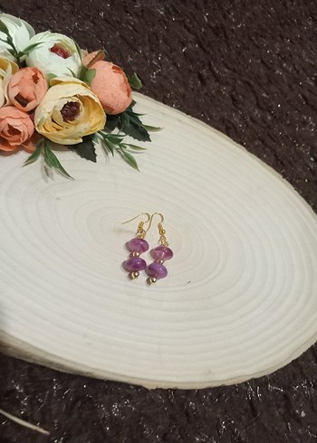 Mini Turkuaz Boncuklu Kadın Küpe - Görsel 12