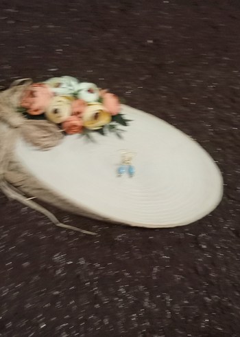 Mini Turkuaz Boncuklu Kadın Küpe - Görsel 4