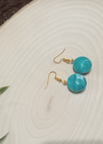 Mini Turkuaz Boncuklu Kadın Küpe - Görsel 19