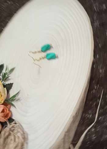 Mini Turkuaz Boncuklu Kadın Küpe - Görsel 20