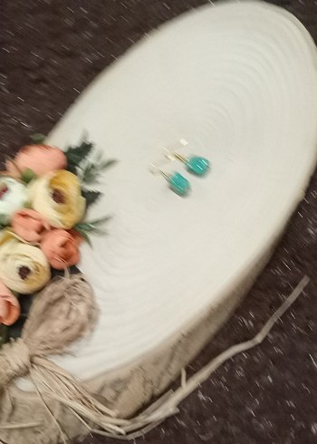 Mini Turkuaz Boncuklu Kadın Küpe - Görsel 10