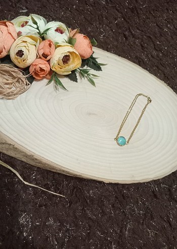 Bohem Zincir Detaylı Turkuaz Bileklik - Görsel 2