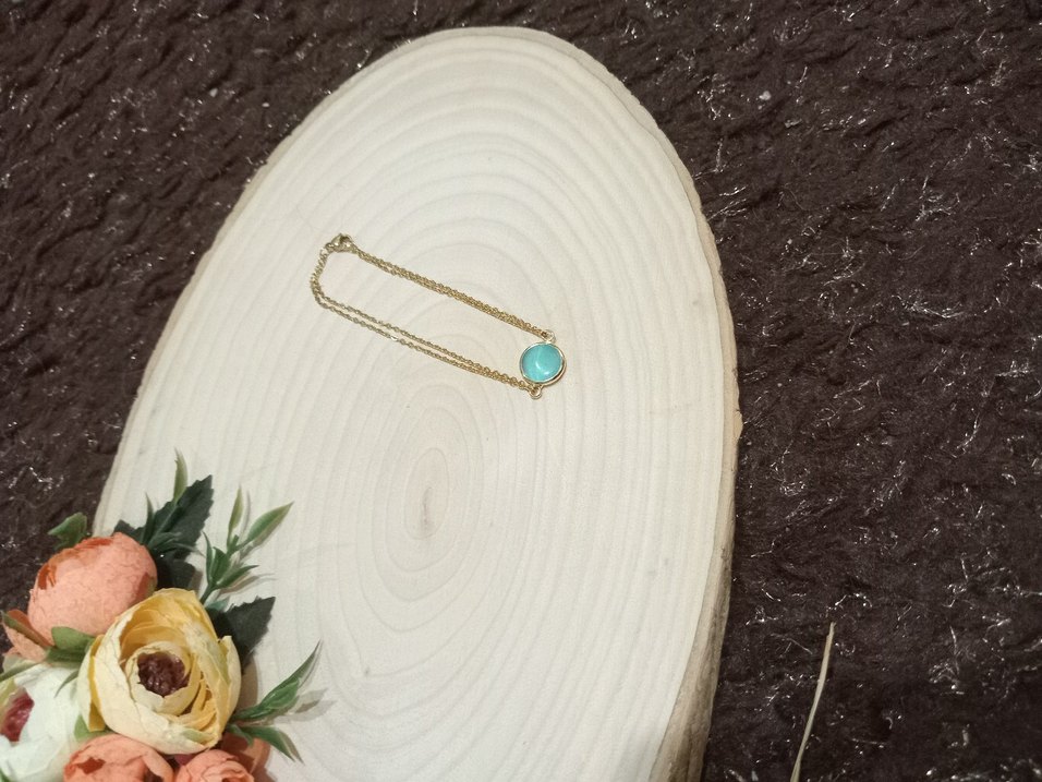 Bohem Zincir Detaylı Turkuaz Bileklik - Görsel 4
