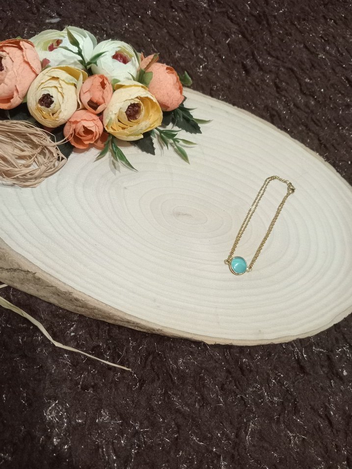 Bohem Zincir Detaylı Turkuaz Bileklik - Görsel 2