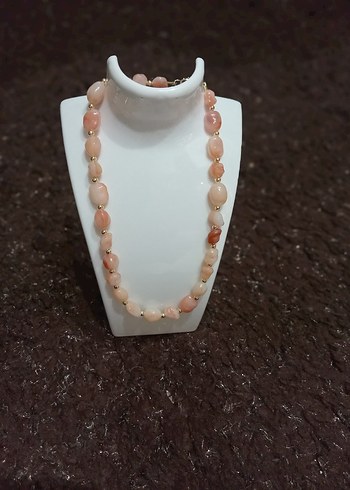 Bej Boncuklu Uzun Bohem Kolye - Görsel 2