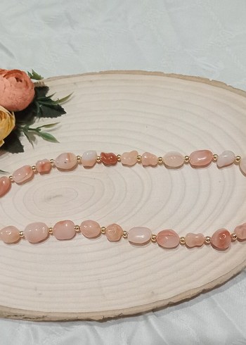 Bej Boncuklu Uzun Bohem Kolye - Görsel 5