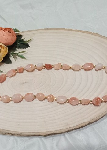 Bej Boncuklu Uzun Bohem Kolye - Görsel 4