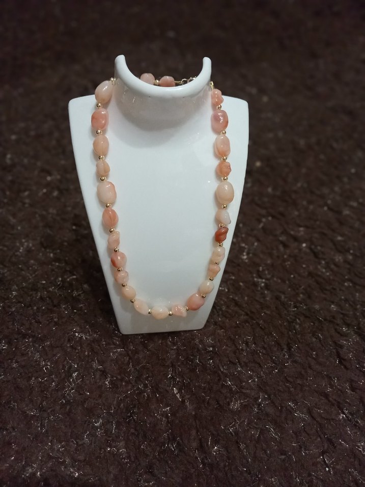 Bej Boncuklu Uzun Bohem Kolye - Görsel 2