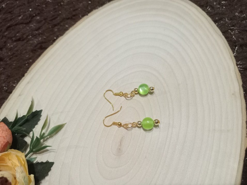 Turkuaz Mini Boncuklu Kadın Küpe - Görsel 5