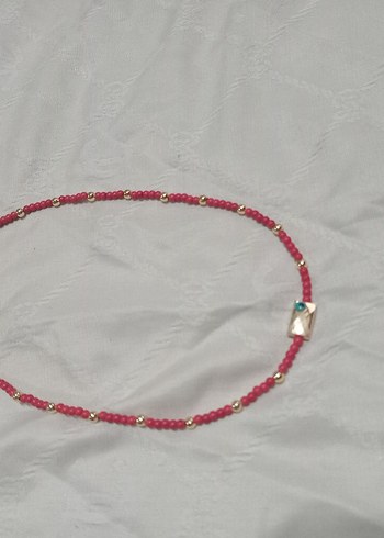 Pembe Boncuklu Mini Bohem Kolye - Görsel 5