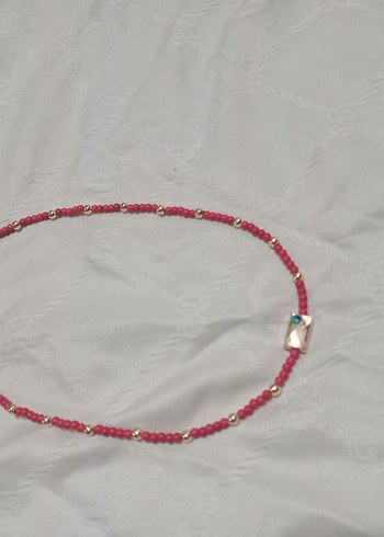 Pembe Boncuklu Mini Bohem Kolye - Görsel 4