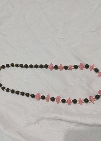 Uzun Pembe Boncuklu Kadın Kolye - Görsel 4