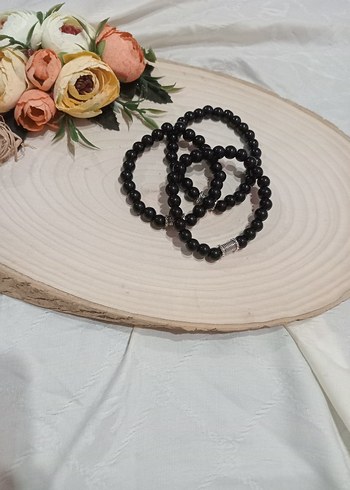 Siyah Boncuklu Minimalist Bileklik - Görsel 4