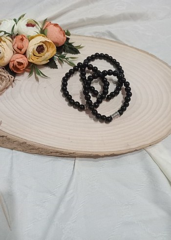 Siyah Boncuklu Minimalist Bileklik - Görsel 3