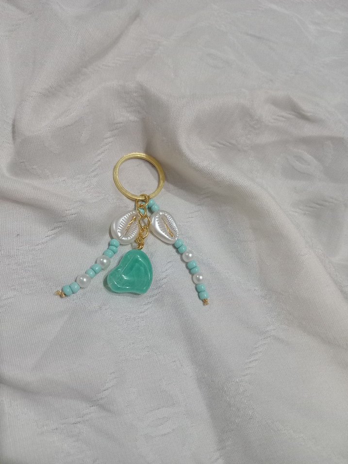 Boncuklu Turkuaz Bohem Anahtarlık - Görsel 2