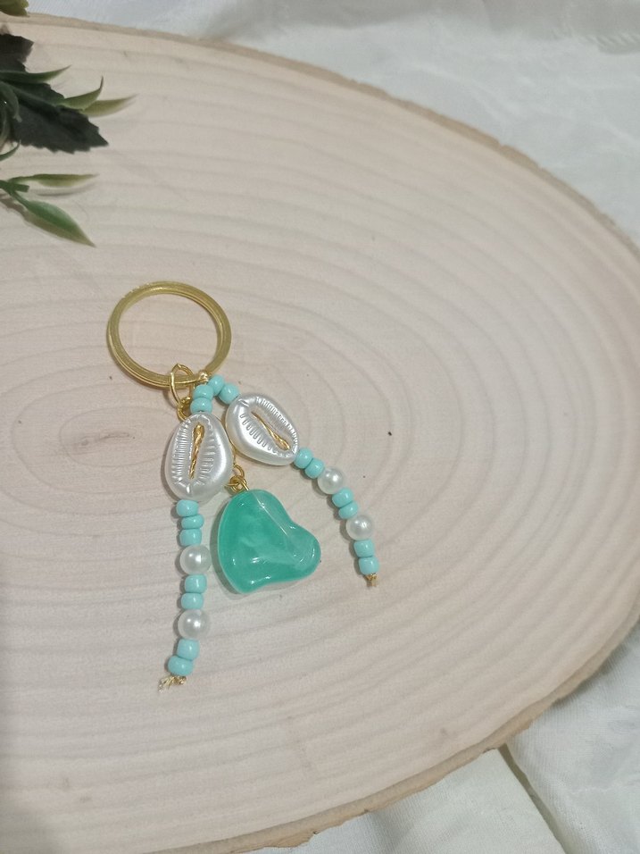 Boncuklu Turkuaz Bohem Anahtarlık - Görsel 4