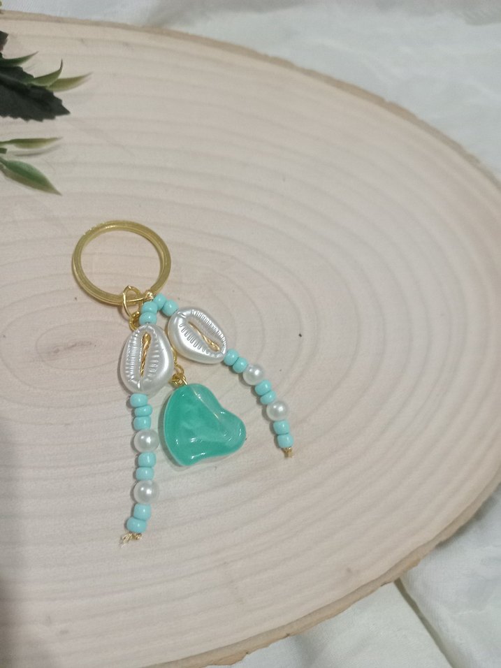 Boncuklu Turkuaz Bohem Anahtarlık - Görsel 3