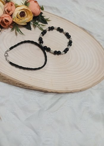 Siyah Boncuklu Minimalist Bileklik - Görsel 3