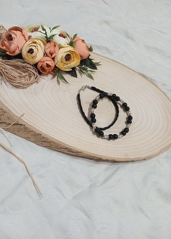 Siyah Boncuklu Minimalist Bileklik - Görsel 4