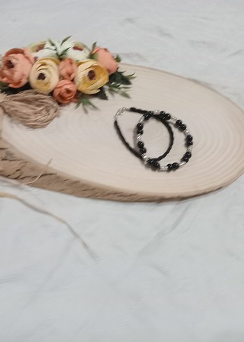 Siyah Boncuklu Minimalist Bileklik - Görsel 5