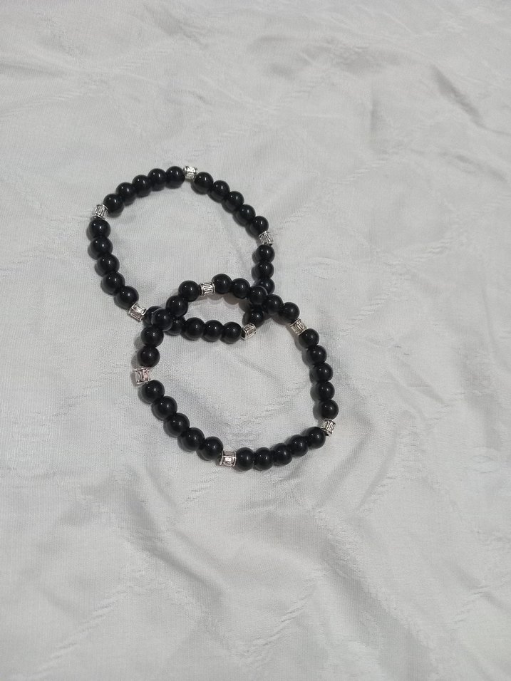 Siyah Boncuklu Minimalist Bileklik - Görsel 2