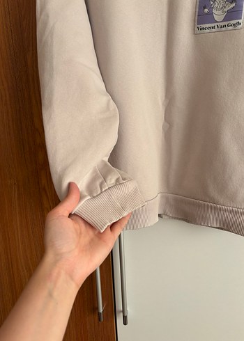 s Beden gri Renk Gri Kadın Sweatshirt, Baskılı, Rahat Kesim