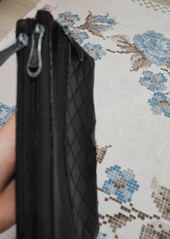 Beden siyah Renk Kadın Siyah Deri Fermuarlı Portföy Cüzdan