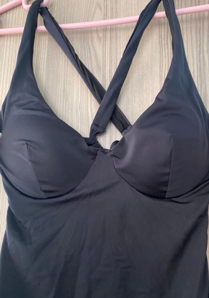 Siyah Strappy Kadın Mayo - Görsel 2