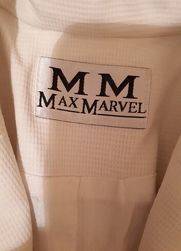 MAX M M MAX MARVEL KETEN CEKET 38 BEDEN uyumlu beyaz 