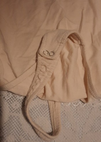 Bej Kısa Kollu  badi buluz - Görsel 2