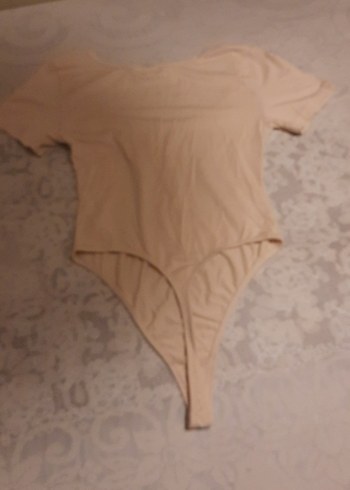 Bej Kısa Kollu  badi buluz - Görsel 5