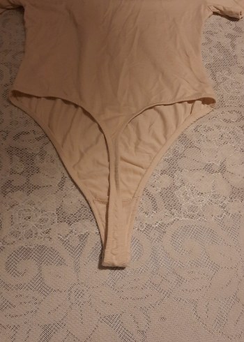 Bej Kısa Kollu  badi buluz - Görsel 6