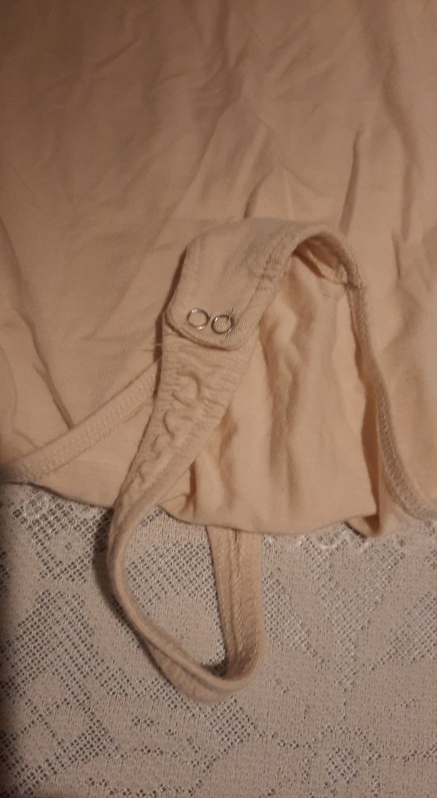 Bej Kısa Kollu  badi buluz - Görsel 2