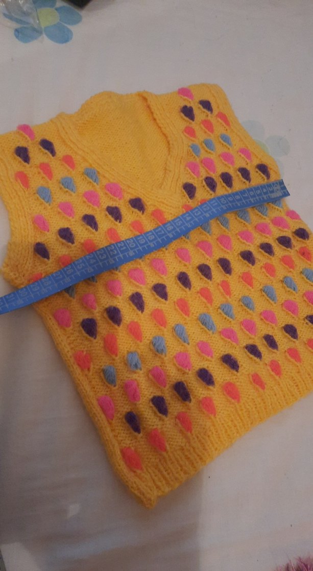 Renkli Örgü Kız Çocuk Süveter - Görsel 4