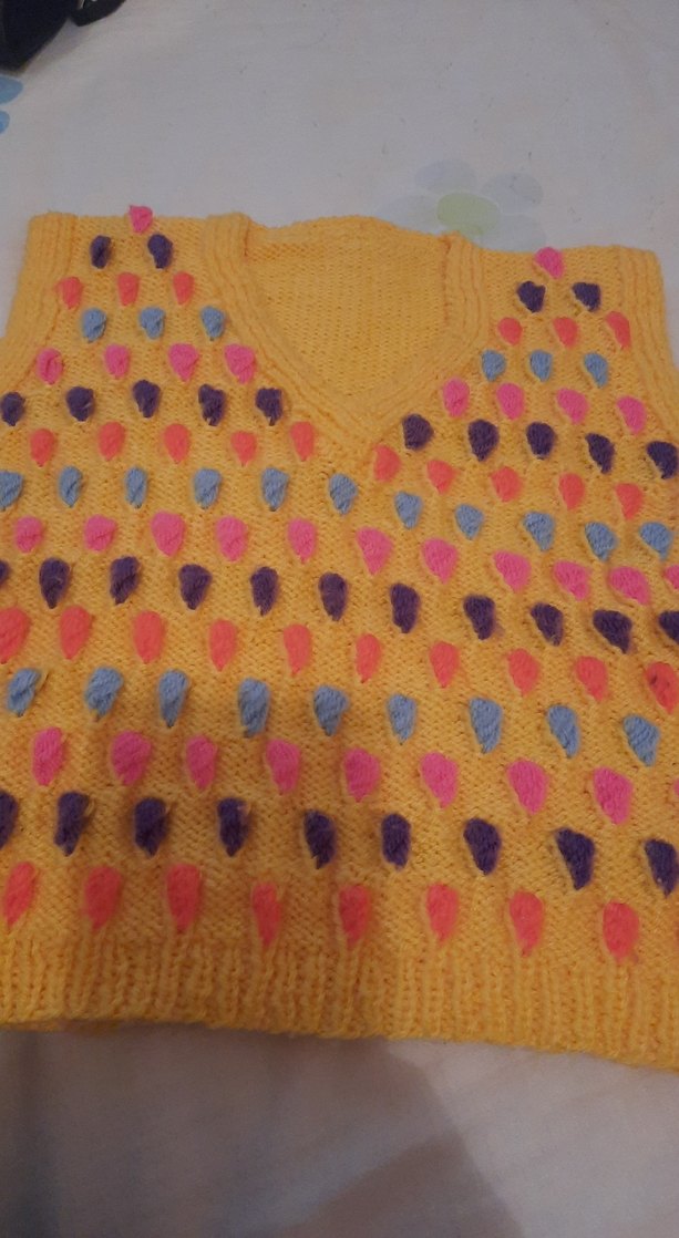 Renkli Örgü Kız Çocuk Süveter - Görsel 2