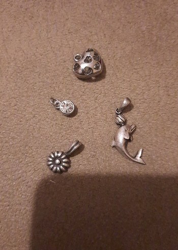 Gümüş Renkli Kadın Charm Seti - Görsel 5